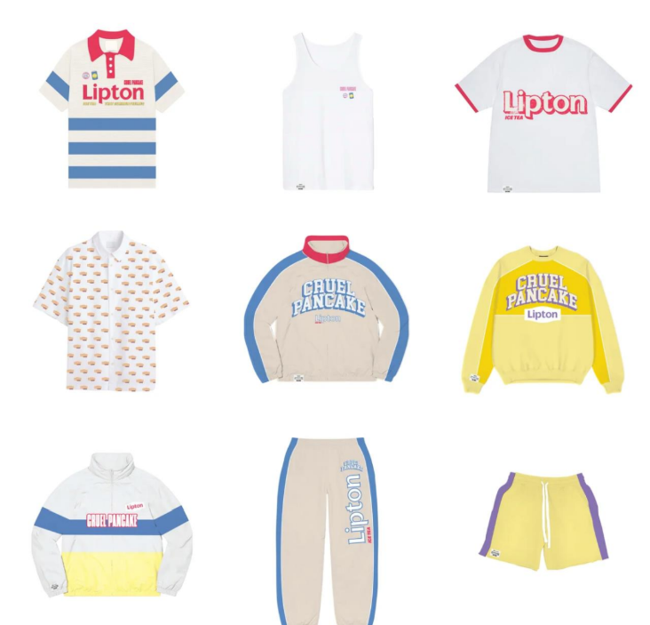 Concept des différents habits de la collection Cruel Pancake x Lipton